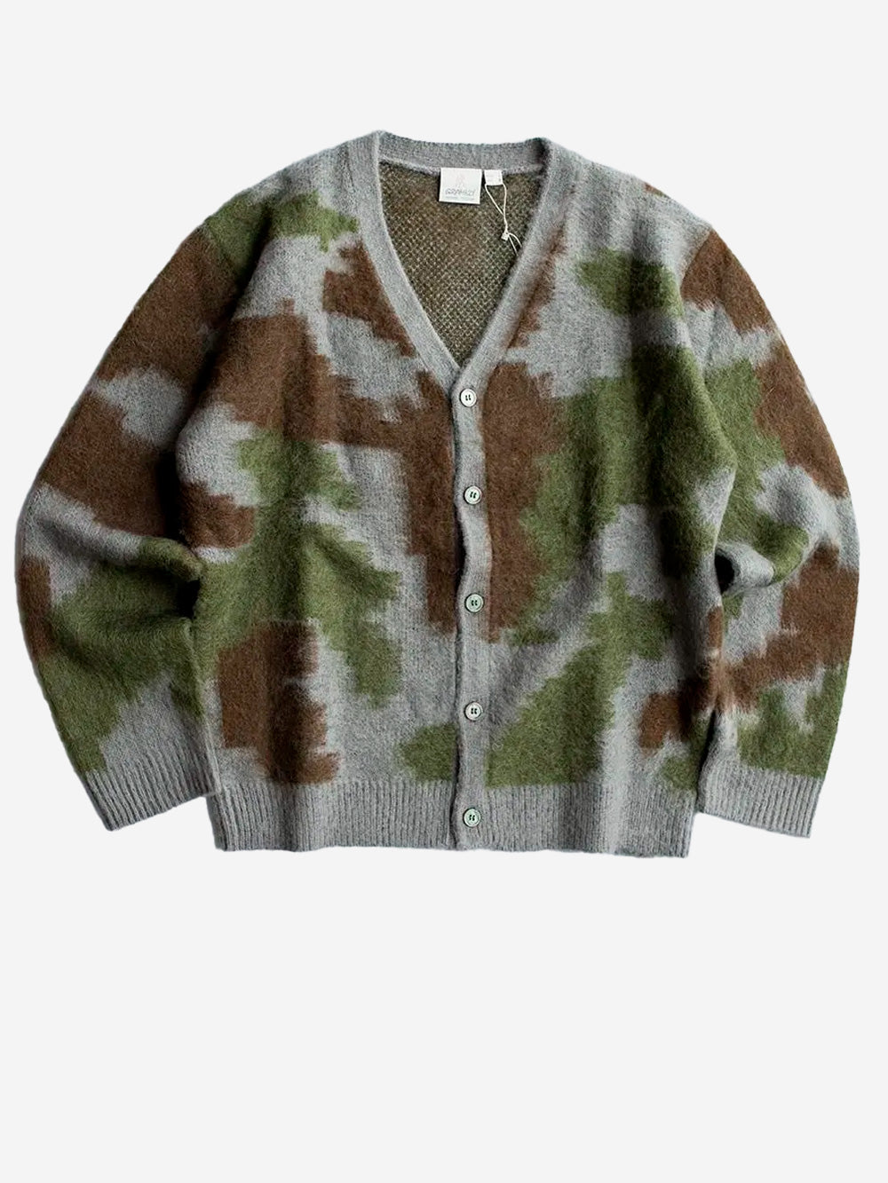 GRAMICCI_Camouflage jungle mohair blend v-neck cardigan_Camouflage_L_Men