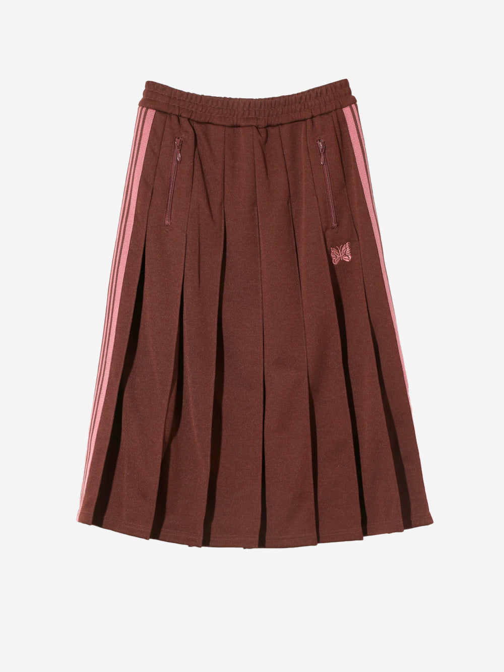 NEEDLES_Pleated sports skirt with Papillon logo_Burgundy_2 JP_Women