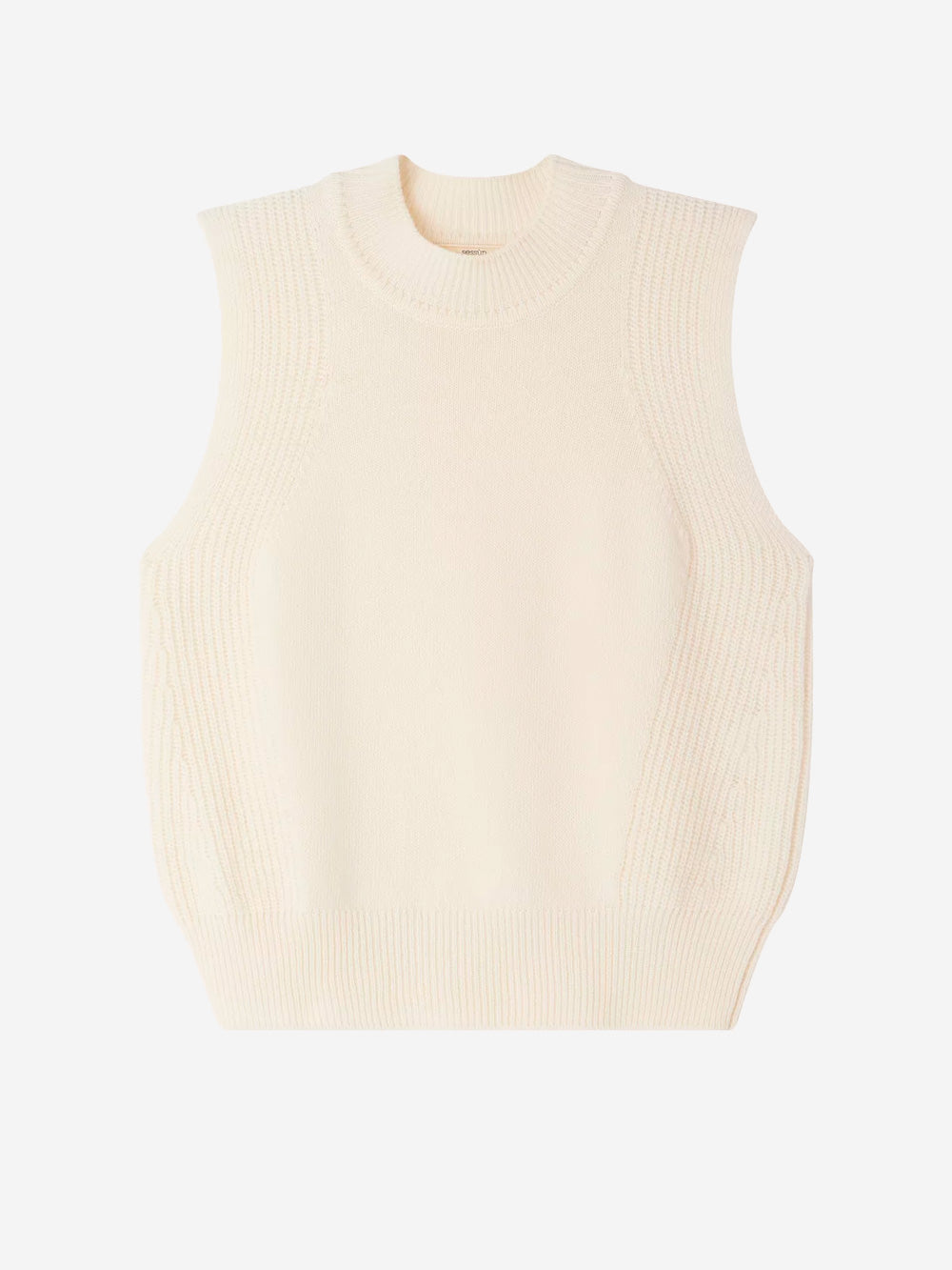 SESSUN_Minimal cream merino wool vest_White_XS_Women