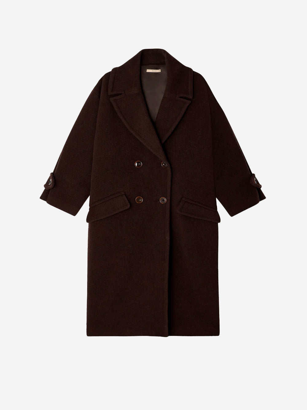 SESSUN_Coffee brown wool blend double-breasted long coat 'Mia'_Brown_S_Women