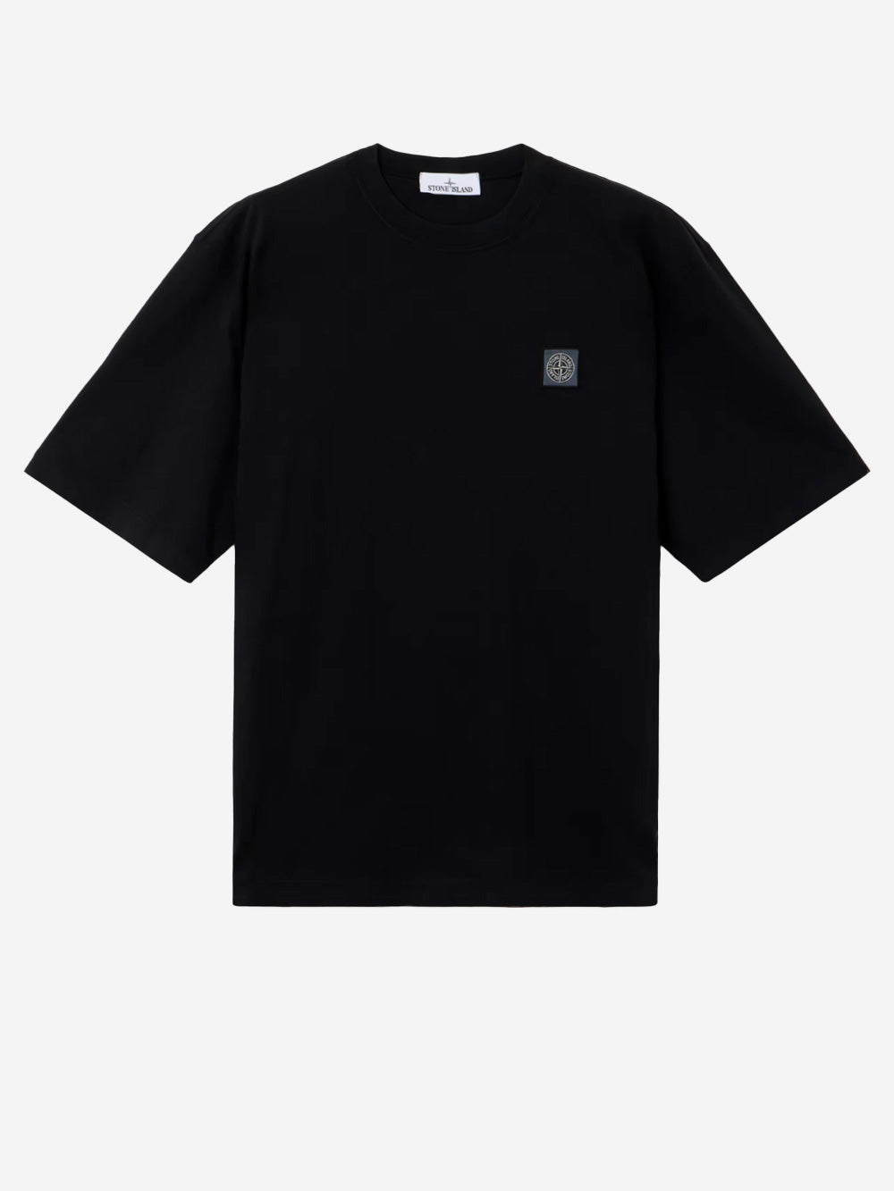 STONE ISLAND_T-shirt noir avec écusson en forme de boussole_Noir_XL_Homme