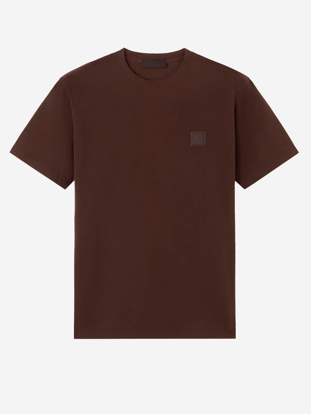 STONE ISLAND_T-shirt marrone con patch logo Compass 'Ghost'_Marrone_XL_Uomo