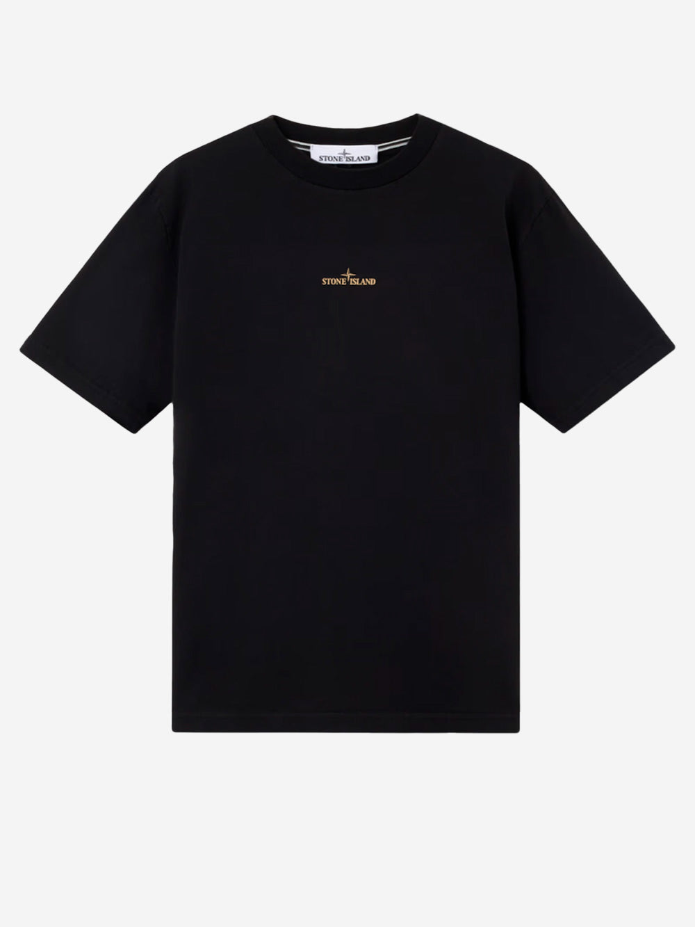STONE ISLAND_Schwarzes Kurzarm-T-Shirt mit 'Bleeding Numbers'-Aufdruck_Schwarz_M_Mann