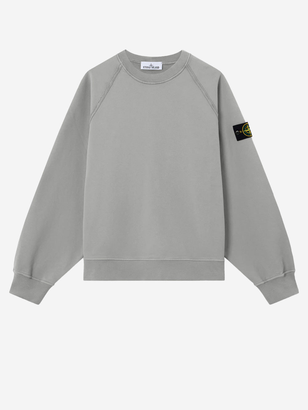 STONE ISLAND_Sweat-shirt gris surdimensionné à col ras du cou et manches raglan_Gris_M_Homme