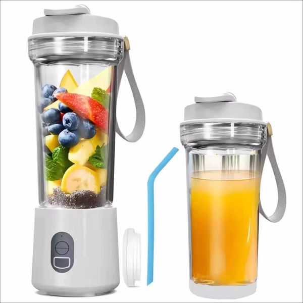 Portable Blender Electric Juicer Fruit Mixer for Kitchen Shakes Smoothies Rechargeable Juice Bottle with 500ml Cup 4000mAh 180WXJ241227