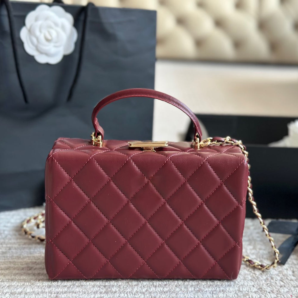 20CM Luxury Box Bag Women Designer Makeup Bag Gold Hardware Evening Clutch Matelasse Chain Handbag Trend Coin Purse Underarm Bag Crossbody Wallet Ca