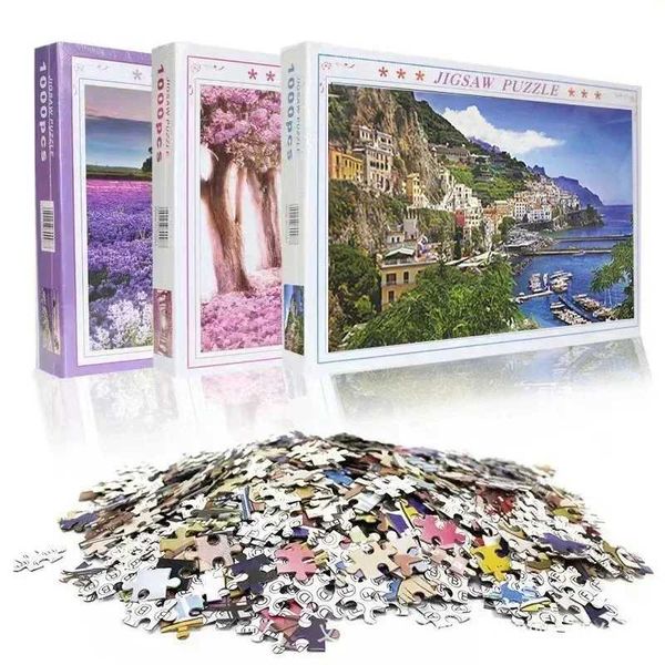 75*50cm 1000PCS Paper Jigs Puzzle Landscape Famous Painting Puzzle Character Series He Decaoration Gift Z250117