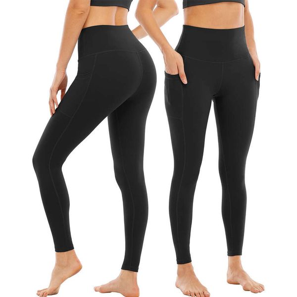 High Waisted Workout Leggings with Pockets for Women, Gym Clothing, Yoga Pants, Running and Cycg, Soft, Summ lzzf