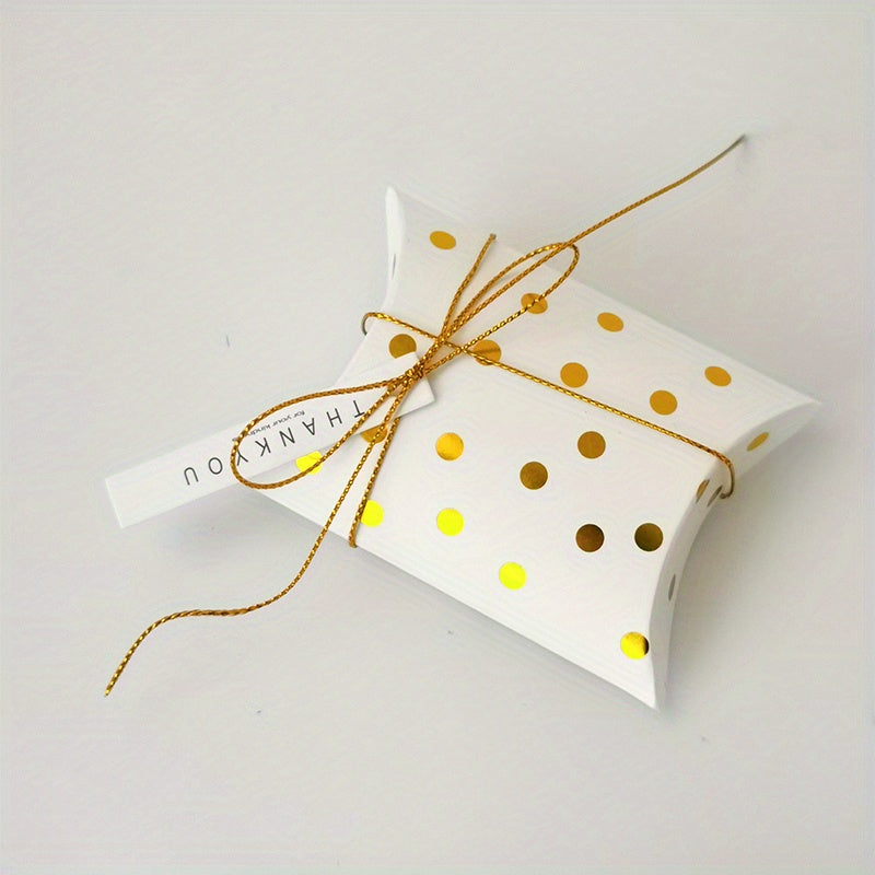 TEMU 50pcs, Bronzing Pillow Box, Small Christmas Treat Boxes, Goodie Boxes Decorative Gift Boxes Wedding Chocolate Candy Boxes