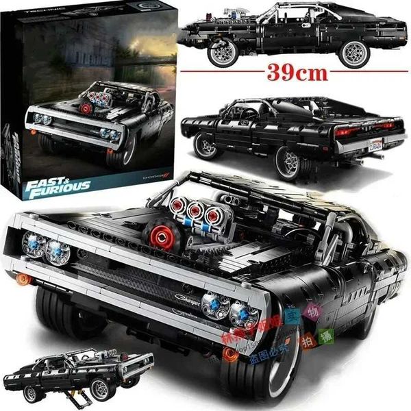 Technical Car Dodge Racing Car Building Blocks Model Bricks Toys Fast Furious Vehicle Birthda Presentes de Natal para o namorado Z250117
