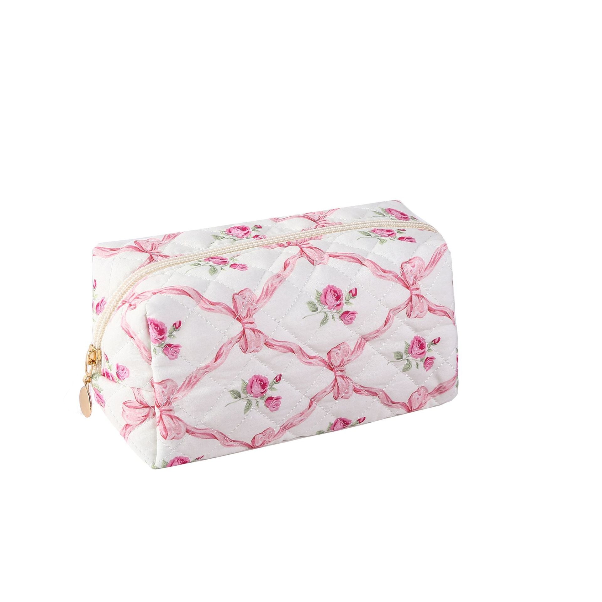 A527-AAA Embossed small fresh lily flower cosmetic bag portable travel skin care storage bag