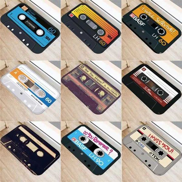 Bath Mat Non-slip Bathroom Toilet Carpet Kitchen Soft Floor Mat 3D Cassette Music Tape Doormat Entrance Rugs Home DecorationY240729