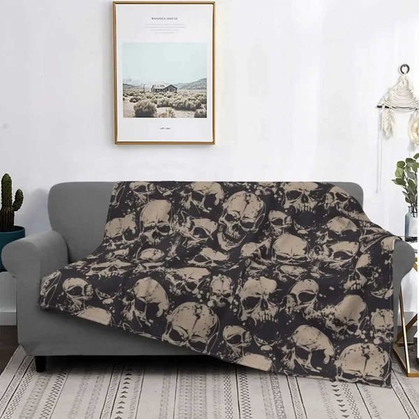 Skunk pattern Skull rock blanket cover wool throw blanket summer air conditioning personalized soft warm bed W240809