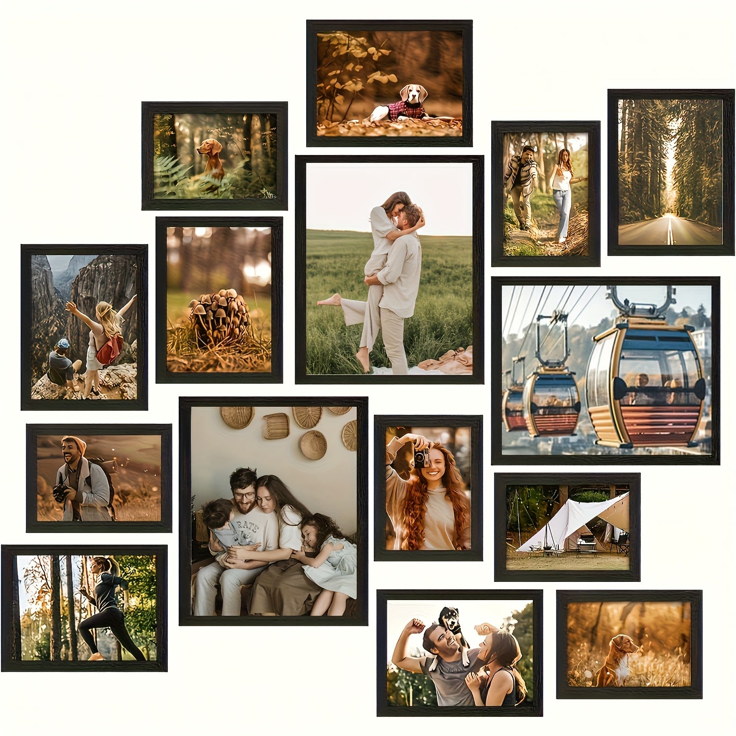 TEMU 15 Pack Picture Frames Collage Wall Decor For Mounting Or Tabletop Display, Photo Gallery Frame Set For Family, Multi Sizes Including 8x10, 5x7,