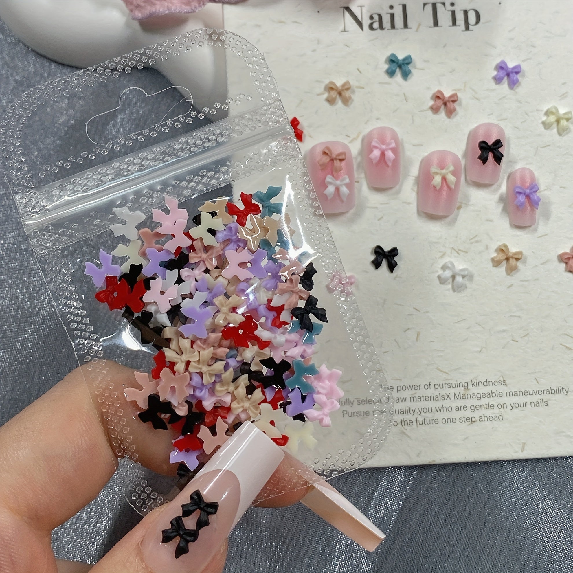 TEMU 100-300pcs Cute Colorful Solid Mini Resin Bows, Perfect For Phone Case Decorations, Scrapbooking, Jewelry Making And Nail Art!