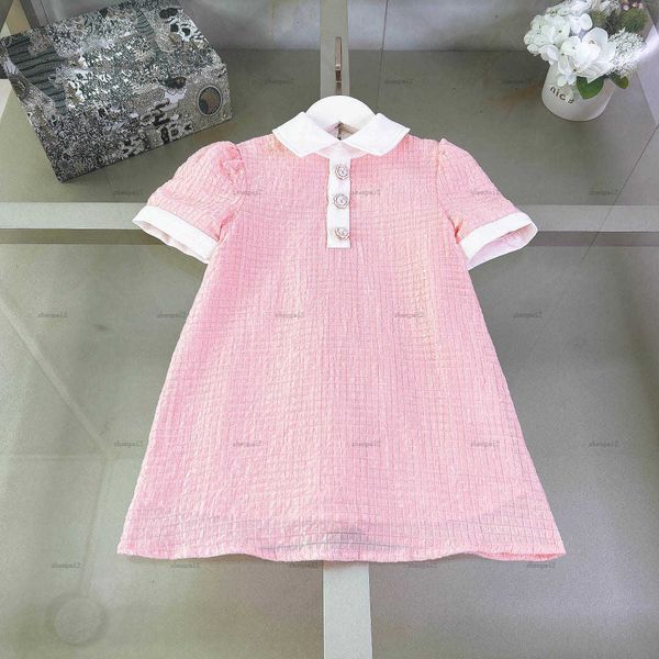 Luxury baby skirt lovely pink Princess dress Size 100-150 CM kids designer clothes Shiny sequin decoration summer girls partydress