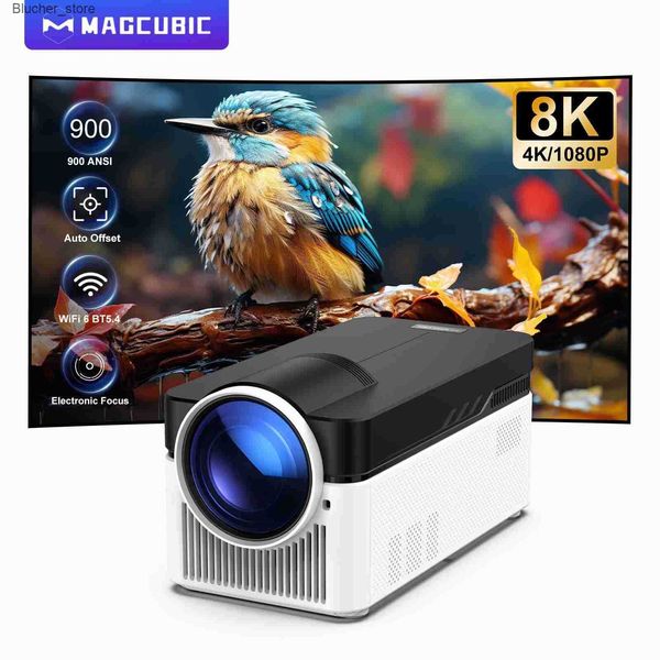 Projectors Magcubic 900ANSI HY450 Proiector 8K 4K 1080p Ultra Short Throw Auto Offset Voice Assistant BT5.4 Alwinner H716 Electronic Focus J