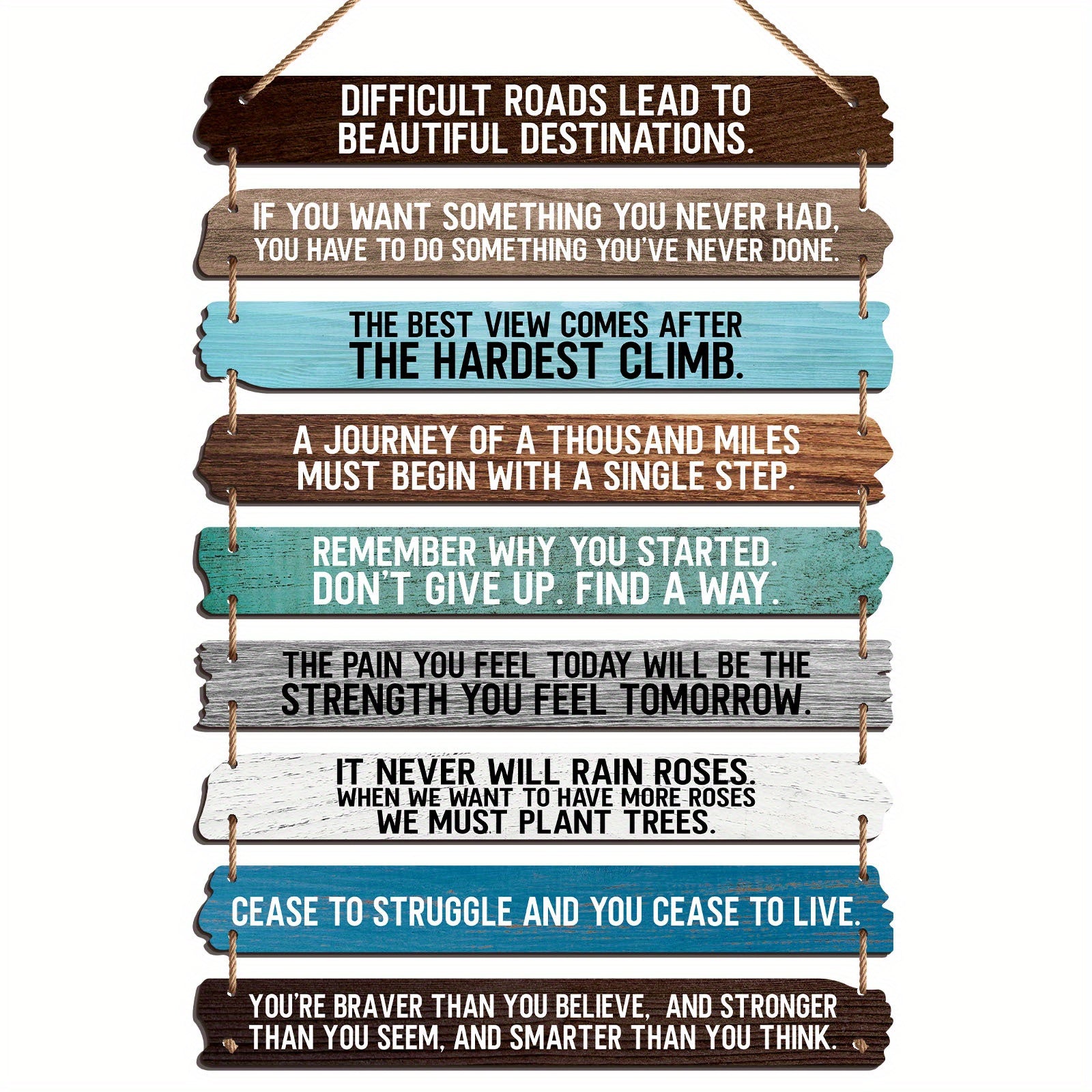 TEMU 1set Motivational Wall Decor Sign For Office, Wooden Rustic Vintage Style Hanging Motivational Wall Decor Decorative Sign, Positive Quotes Wall