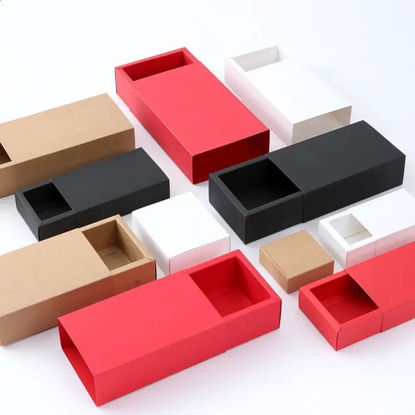 10pcs Multi Size Kraft Paper Gift Boxes Package Birthday Party Delicate Drawer Display Gift Box Wedding Cookie Candy Cake Boxes 240822
