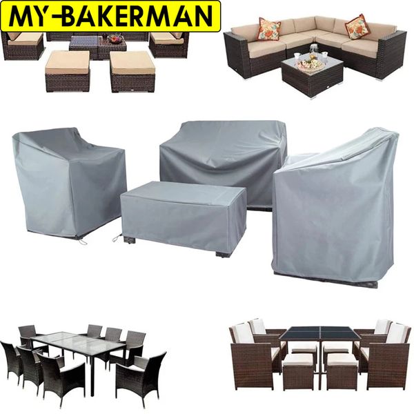 2 Colors Patio Waterproof Outdoor Garden Furniture Rain Snow Covers for Sofa Table Chair Dust Proof Cover 230628