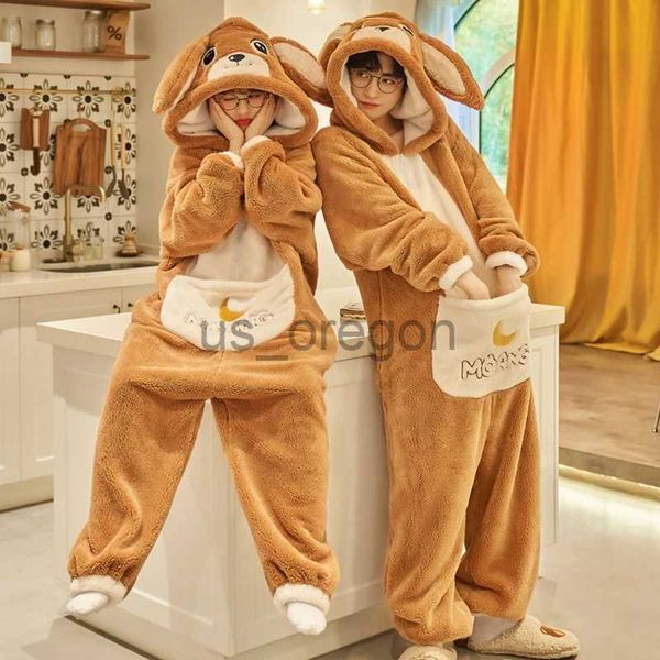 Warm Kigurumi Winter Sleepwear Onesie for Couples, Cartoon Nightwear, Cozy Pamas - Homewear x0902