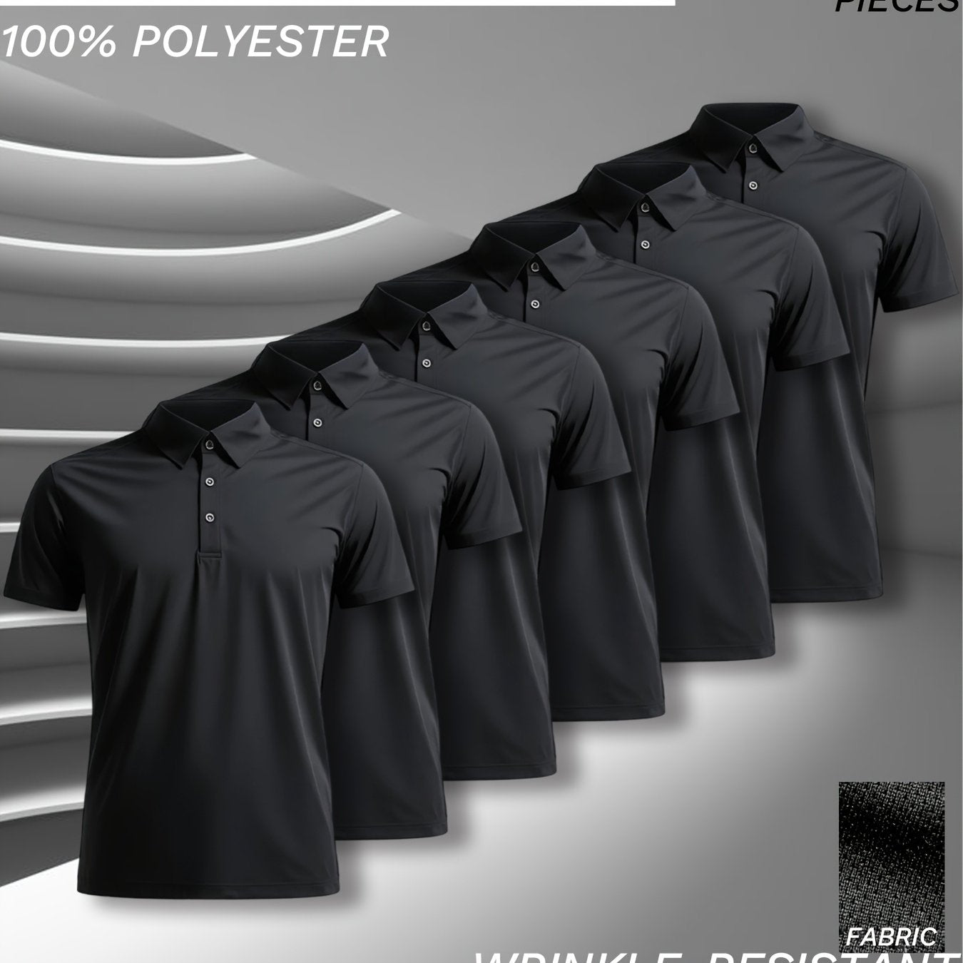 TEMU For Men! 6 - Piece Set Multi - Colored 100% Polyester Short - Sleeve Shirts, Suitable For Business - Casual, Sports And Fitness , Wrinkle -