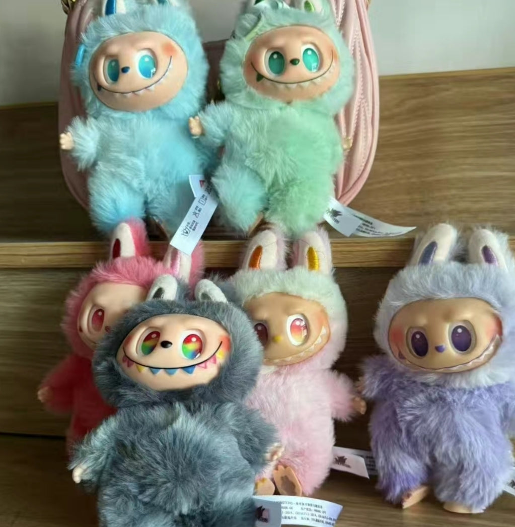 Labubu Keychains Key Ring Fashion Pendant Plush Toy Stuffed Toys Monster Dolls Backpack Pendants Anime Cartoon Gifts