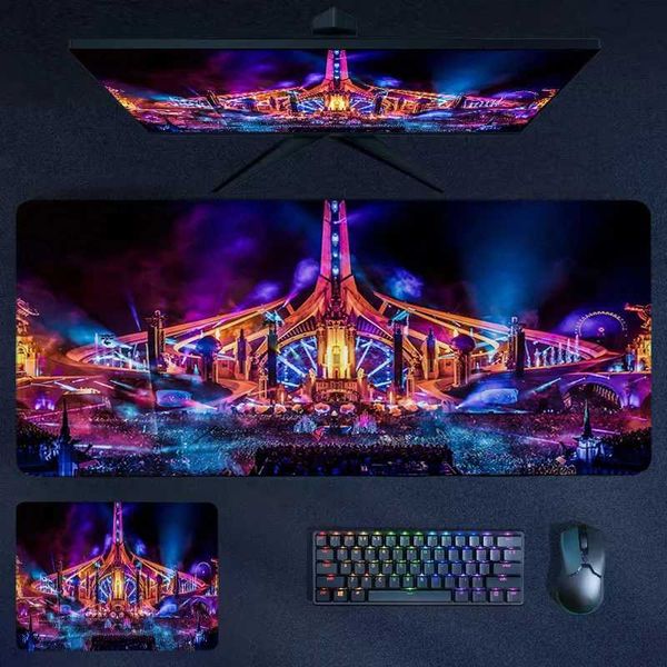 Rubber Mousepad TOMORROWLAND Music Festival Mouse Pads Gamer Cabinet Carpet Stitched Edge Computer Keyboard Mat Non-slip Deskmat Y240821
