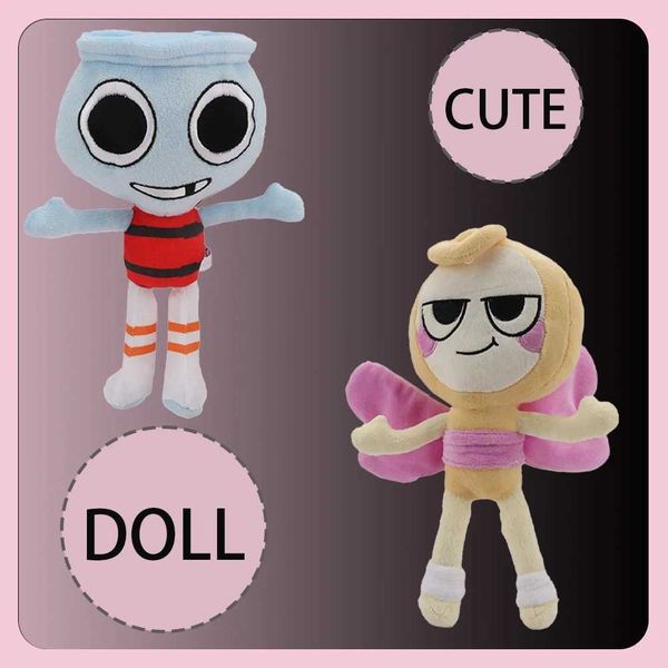 Plush Dolls Dandys World Plush Finn and Glisten Plush Toys Movie Stuffed Animals Kawaii Anime Pebble Plush Toys for Children Birthday Gift H