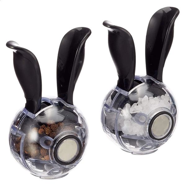 Salt and Pepper Grinder Mini Manual Spice Grinder Multifunctional Kitchen Tools Black Rabbit Ears Abrader High Quality 241120
