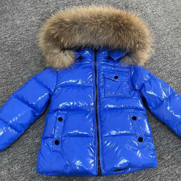 Winter Down Jacket Kids with Real Fur Collar: Toddler&#039;s Warm Outerwear Coat for Baby Boys and Girls (1-14Y)