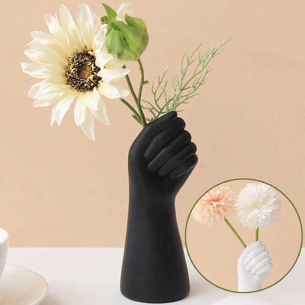 Nordic Creative Vase He Decor Gesture Flowers Vase Flower Arrangement Dried Flower Art He Living Ro Decor Decorative VasesT250122