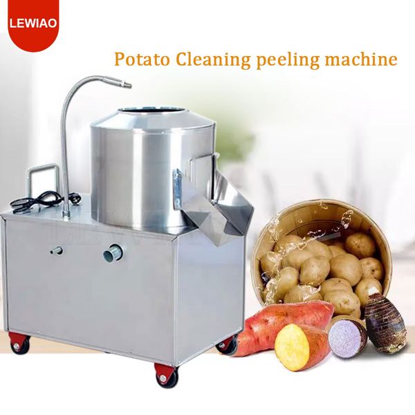 Stainless Steel Potato Taro Peeling Machine Skin Removing Machine With Cleaning Function For Commercial