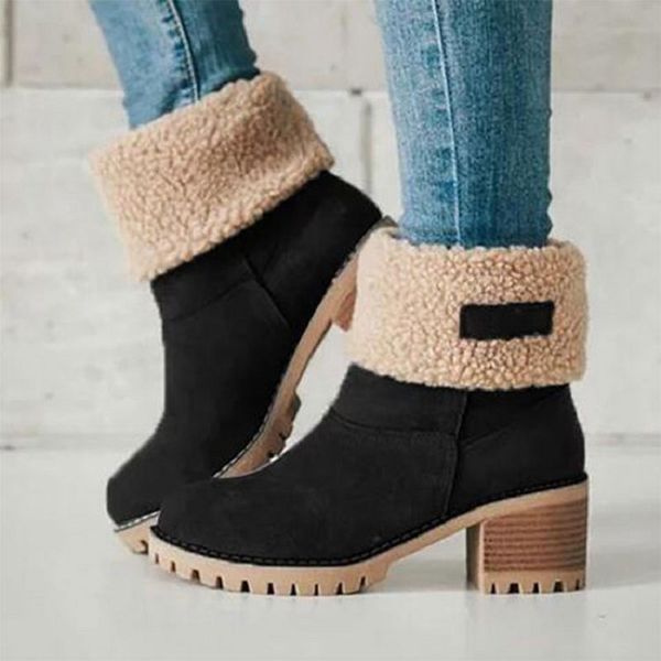 Winter Fur Snow Ladies Warm wool booties Ankle Boot Comfortable Shoes plus size 35-43 Casual Women Mid Boots