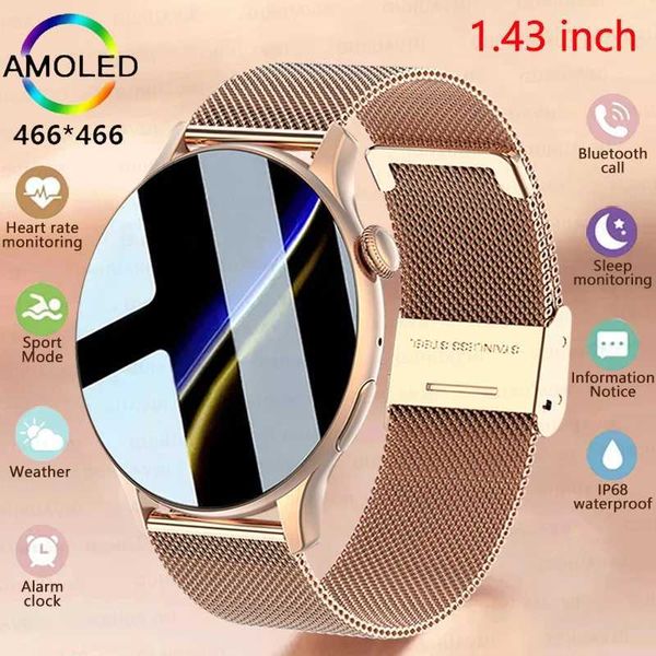 NFC Smart Watch Women 466*466 Screen GPS Track Sport Watches Women Health Monitoring Voice Bluetooth Call Smartwatch Ladies M240824