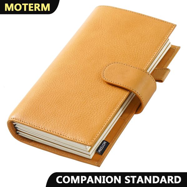 Moterm Full Grain Vegetable Tanned Leather Companion Travel Journal Standard Size Notebook Genuine Cowhide Organizer Diary 241115