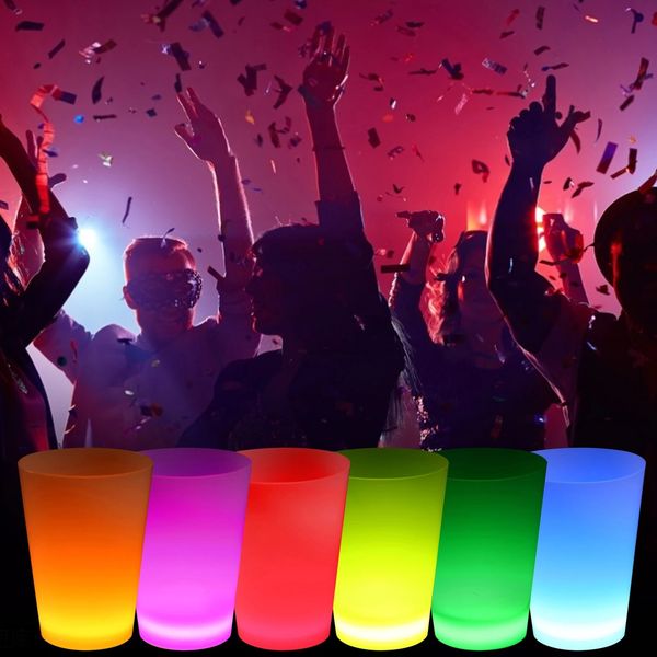 LED Cups Automatic Flashing Drinking Cup Mugs Creative Light Up Color Changing Beer Whisky Glass Cup For Bar Club Party Supplies