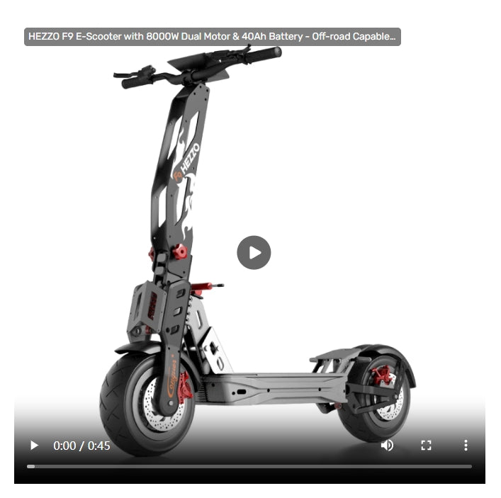 2025 HEZZO F9 E-Scooter with 8000W Dual Motor & 40Ah Battery - Off-road Capable at up to 50MPH