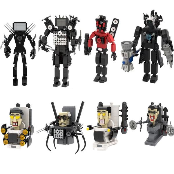 Skibidi 1-5PCS Toilet Man vs Monitor Building Block Camerman Titan Speakerman DIY Toys For Children Christmas Birthday Gift