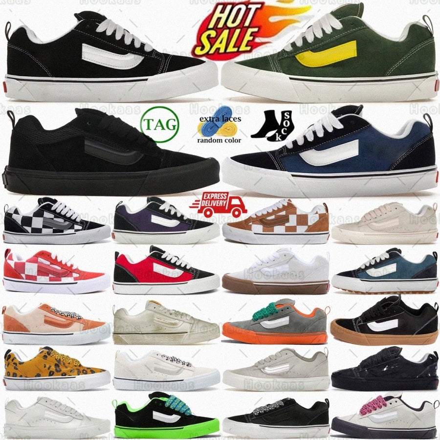 Sneakers shoes Knu Skool sneaker Black White Triple Navy Green Yellow Mega Check Red Imran Potato Leopard Asphalt Gum Purple mens womo4fG#