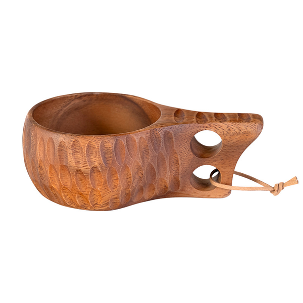 South American walnut milk coffee cup Creative Finnish cup Solid wood lanyard handle cup anti-burning Acacia wood cup