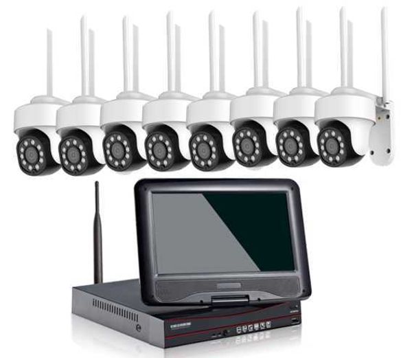 8Ch Wifi Nvr with 10.1 inch Monitor IP Camera Tuya Smart CCTV Security Wireless Outdoor Home Wifi Camera