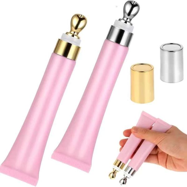 1Pcs Empty Eye Cream Refillable Squeeze Pink Lip Gloss Containers Travel Makeup Essential Oil Roller Tubes Vacuum Bottle