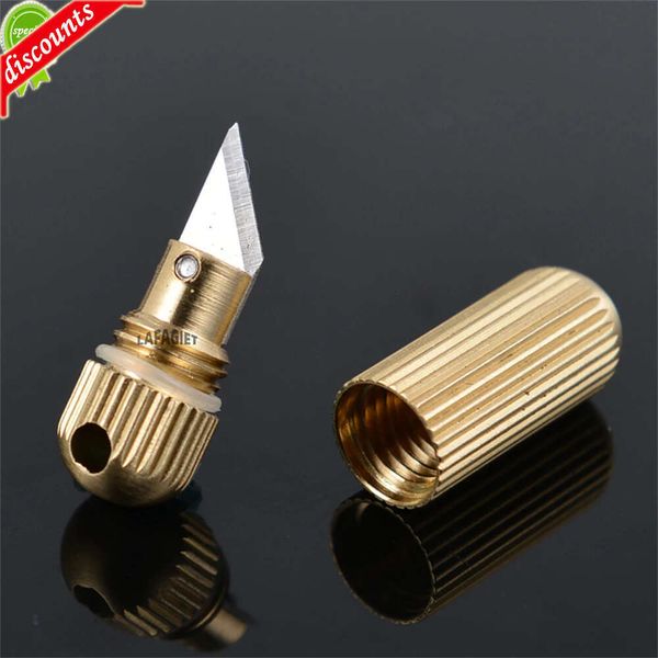 Upgrade Brass Mini Capsule Ball Knife Sharp Portable Keychain Hanger Disassembly Express Box Opening Cutter Pocket Art Knife Hand Tool
