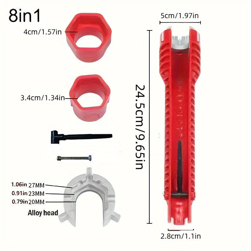 TEMU Multifunctional Sink Wrench Set - Plastic Faucet & Plumbing Repair Tool Kit, Professional Bathroom Installation, Mechanical Operation, No