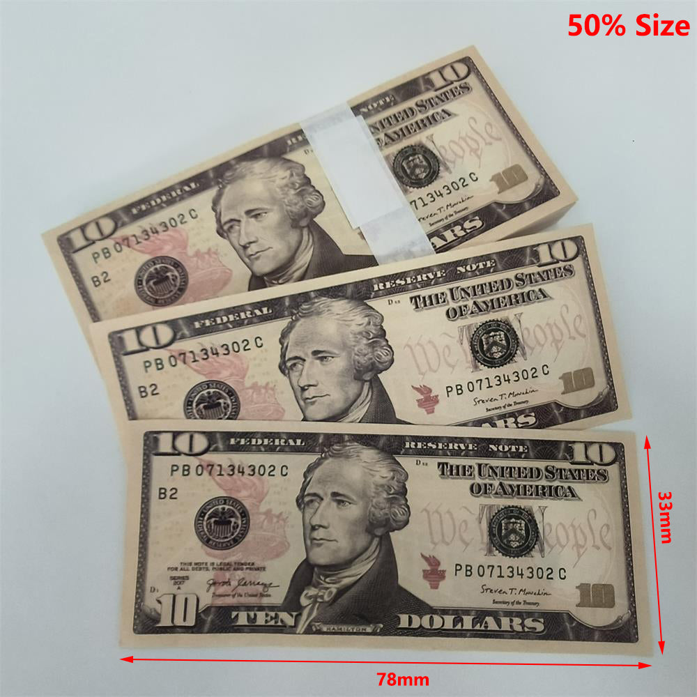 3A Quality Fake Money US Movie Prop Money Euro Party 1 5 10 20 50 100 200 US Dollar CAD Pounds English Realistic Toy Bar Props Copy Currency 100 PCS
