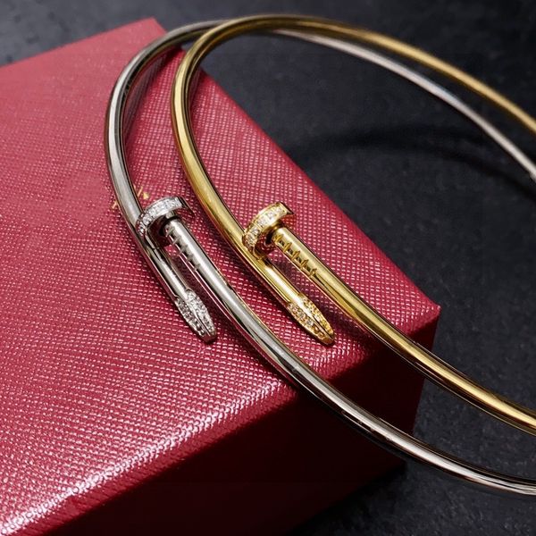 Brand Designer JUSTE 24k Gold-Plated Titanium Steel Choker with Crystal Nail Pendant - Fade-Resistant Necklace for Women in Gift Box