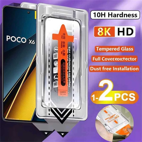 Cell Phone Screen Protectors 1-2PC 8K dust-free installation screen protector suitable for Redmi Note 13 Pro 5G 12 11 9 13C 14C 10C 8 7 9s 1