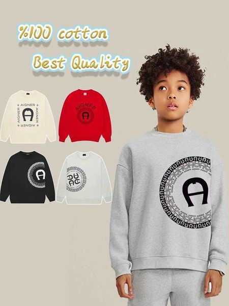 Pullover Fashion boys clothing sportswear autumn long sleeved pull trend circular letter childrens sportswear warm childrens winter clothing