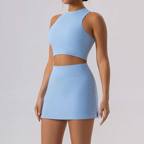 2Pcs Yoga Sports Hip Short Women Tracksuit Gym Tennis Skirt Set Workout Sportswear Golf Dance Athletic S ozg